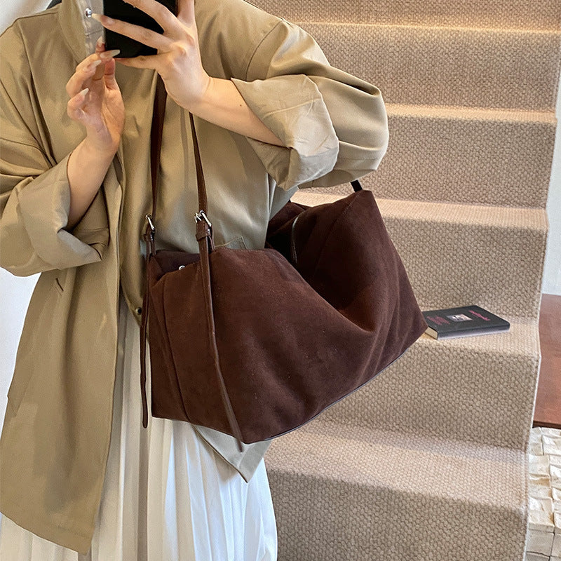 Large Capacity Suede Bag