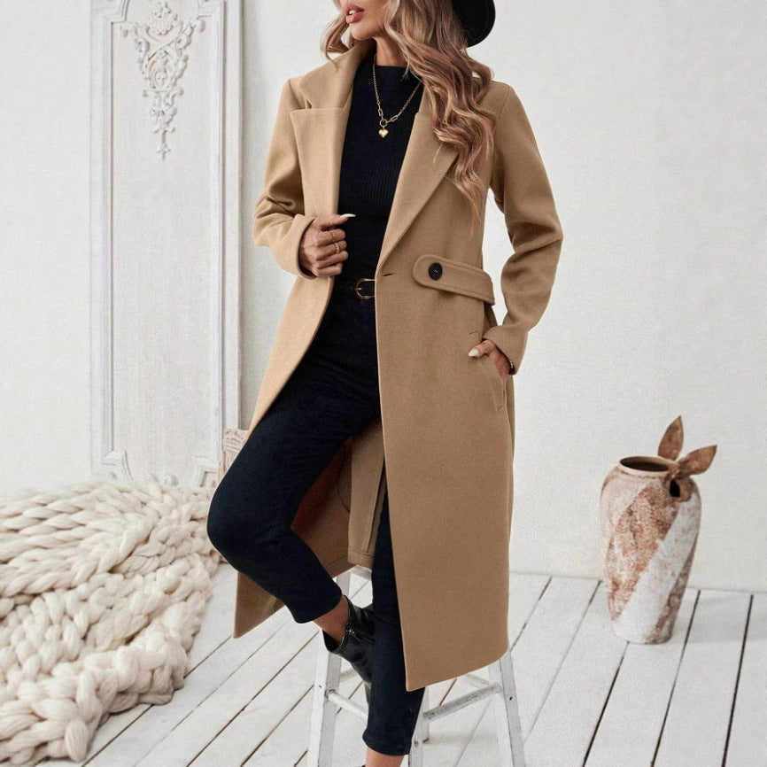 Camel Lace-Up Coat