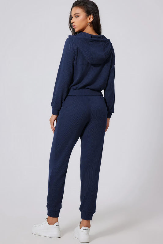 Drawstring Hoodie and Joggers Active Set