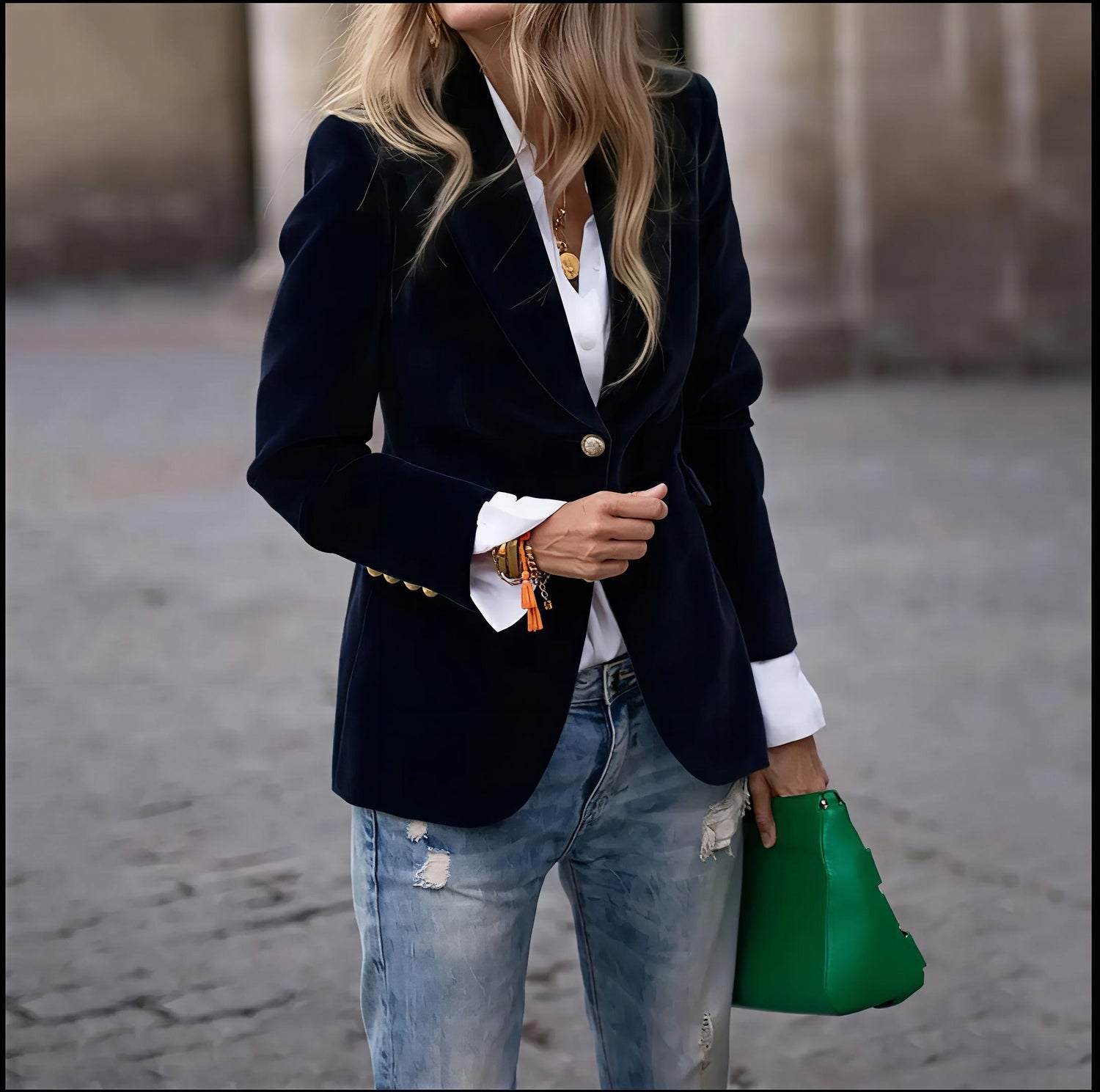 Velvet Lapel Blazer.