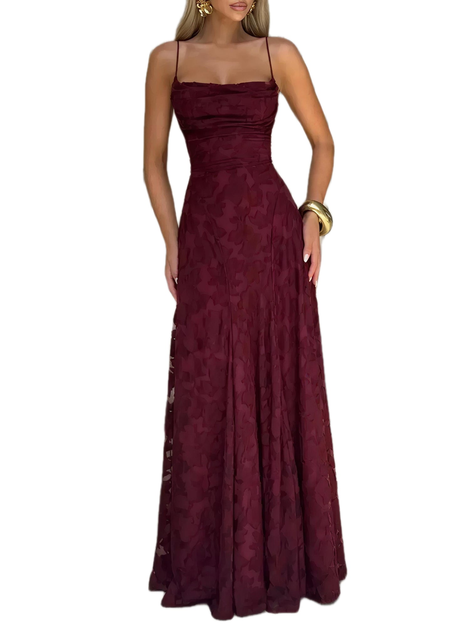 Lace Spaghetti Strap Maxi Dress
