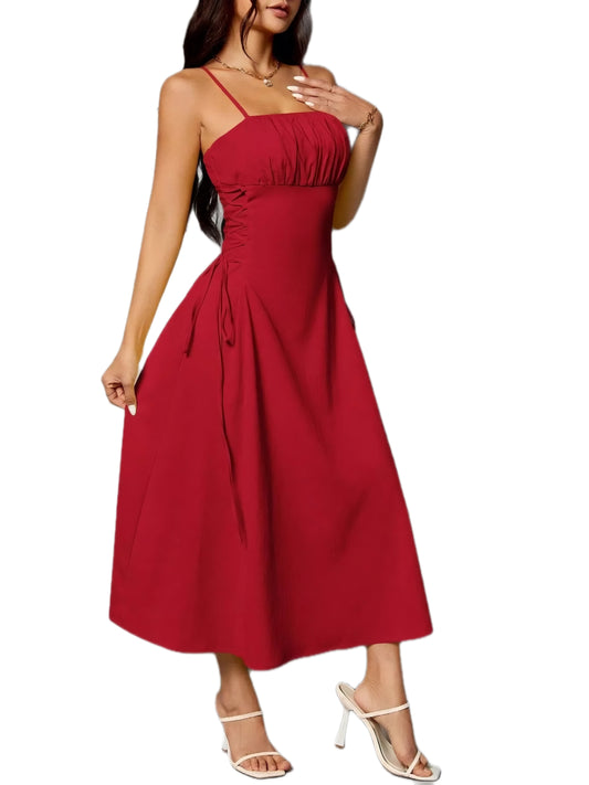 Lace-Up Side A-Line Cami Dress