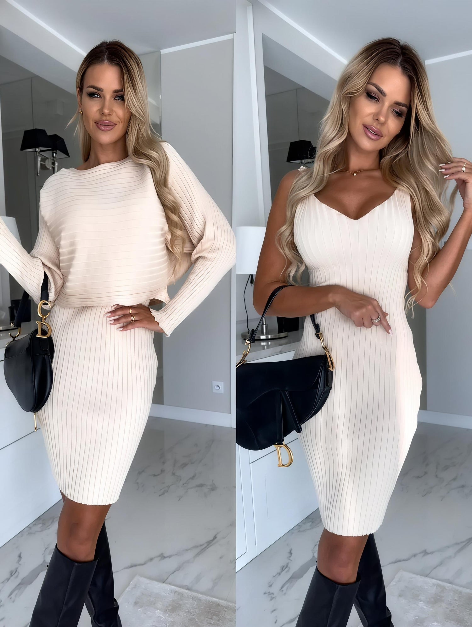 2-Piece Top And Skirt Set.