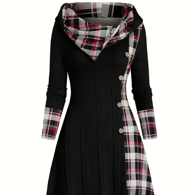 Hooded Stripe Sweater Dress