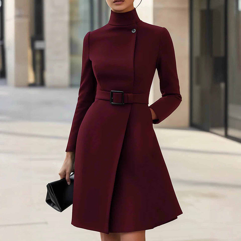 High Waist Belted Midi Dress