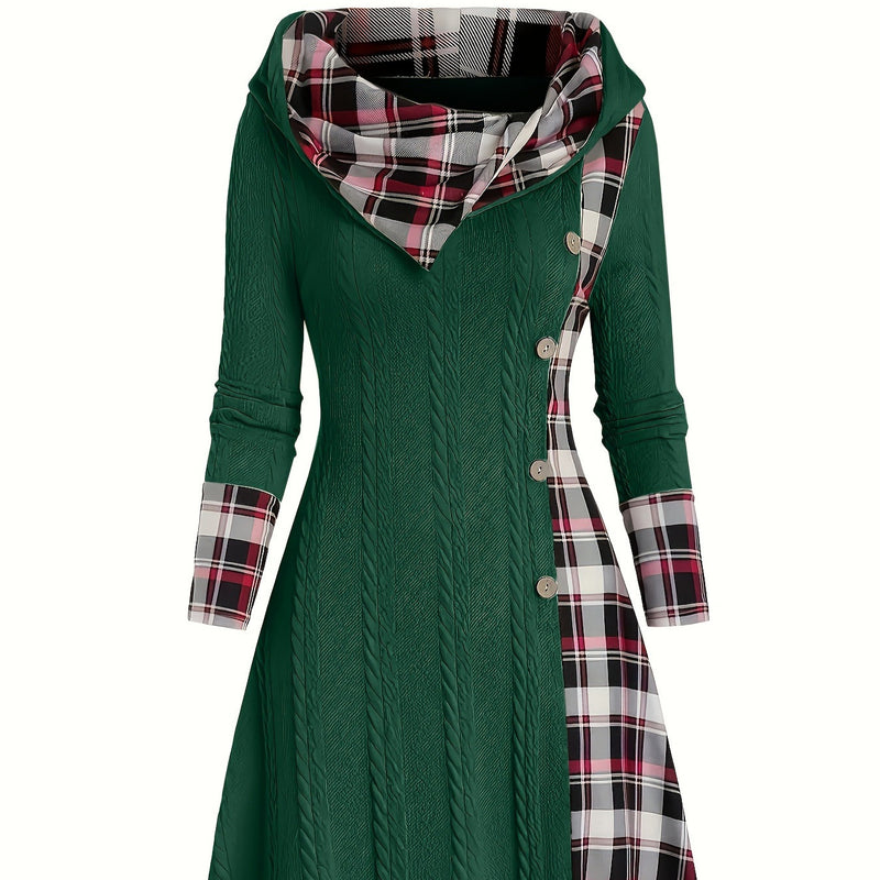 Hooded Stripe Sweater Dress