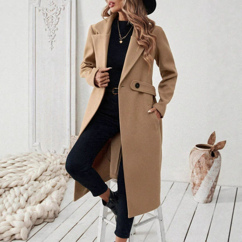 Camel Lace-Up Coat