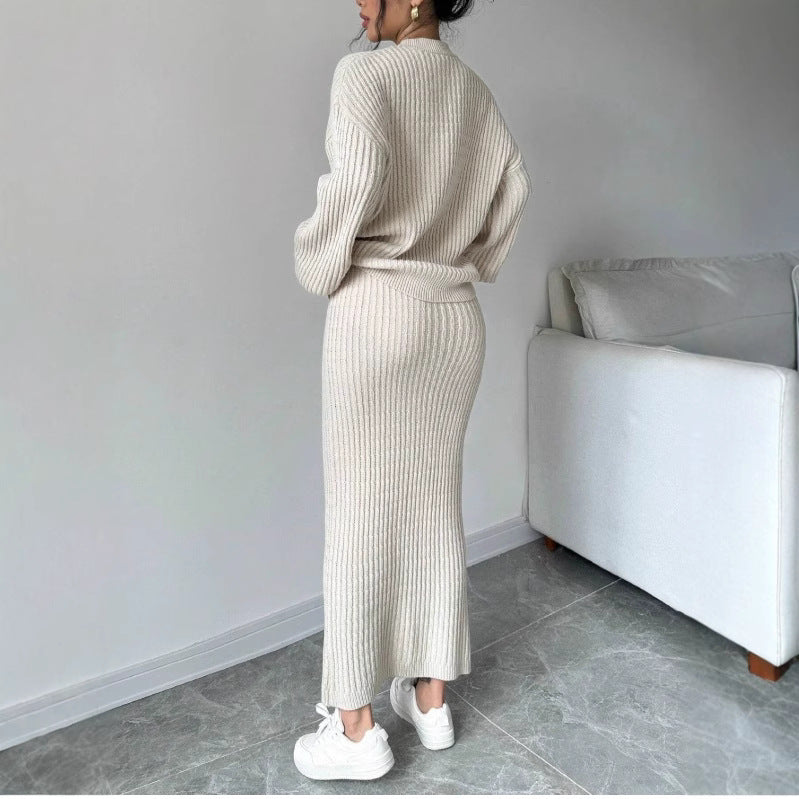 Long Sleeve Sweater And Skirt