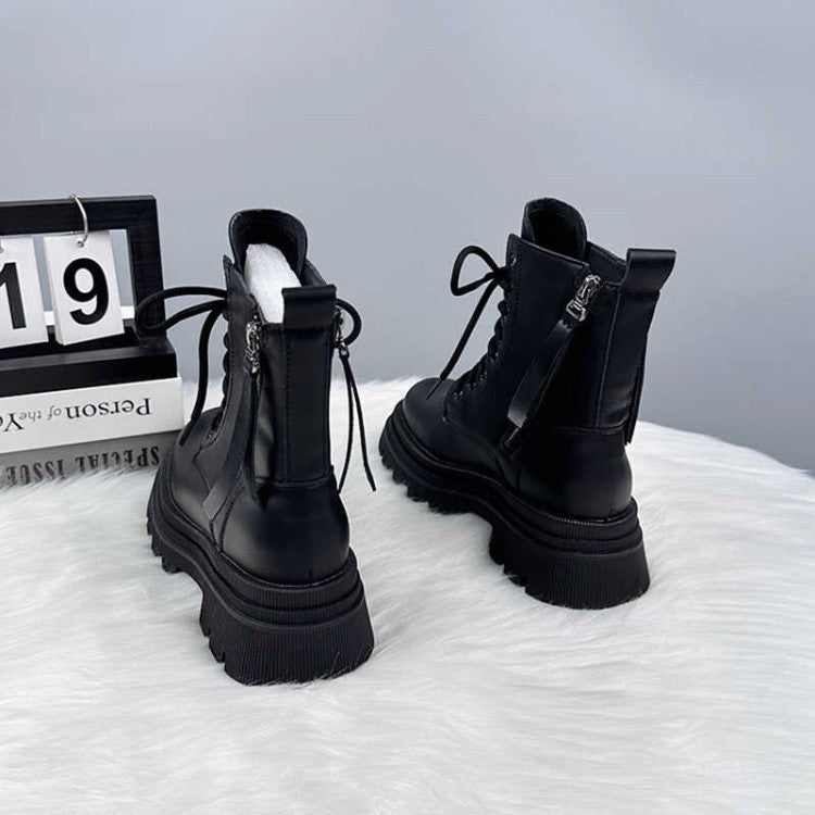 Thick Soled Leather Boots