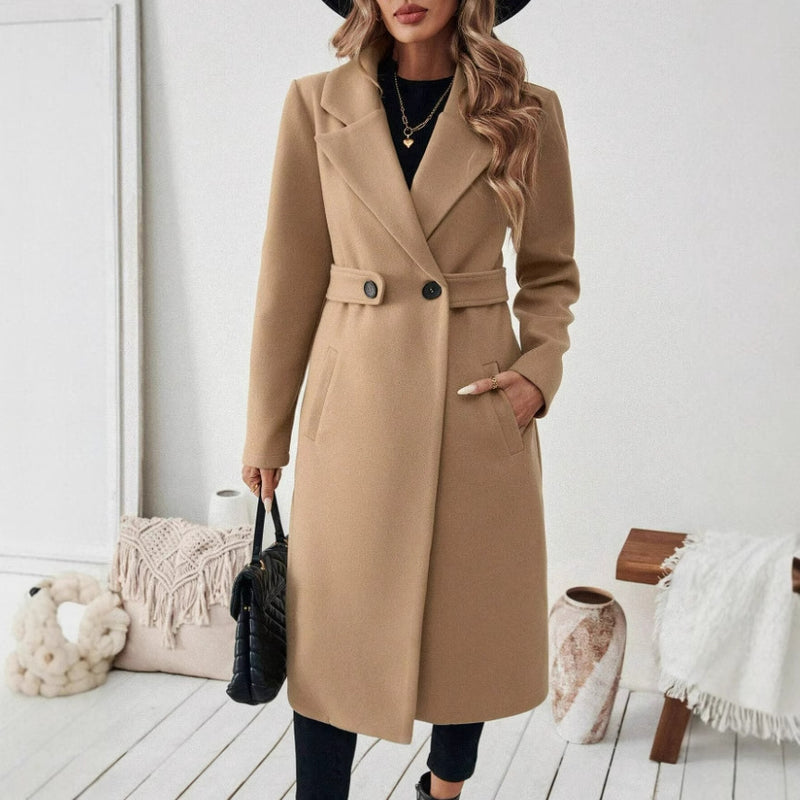 Camel Lace-Up Coat