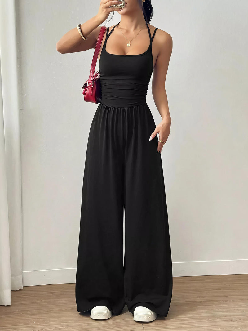 Spaghetti Strap Wide Leg Jumpsuit