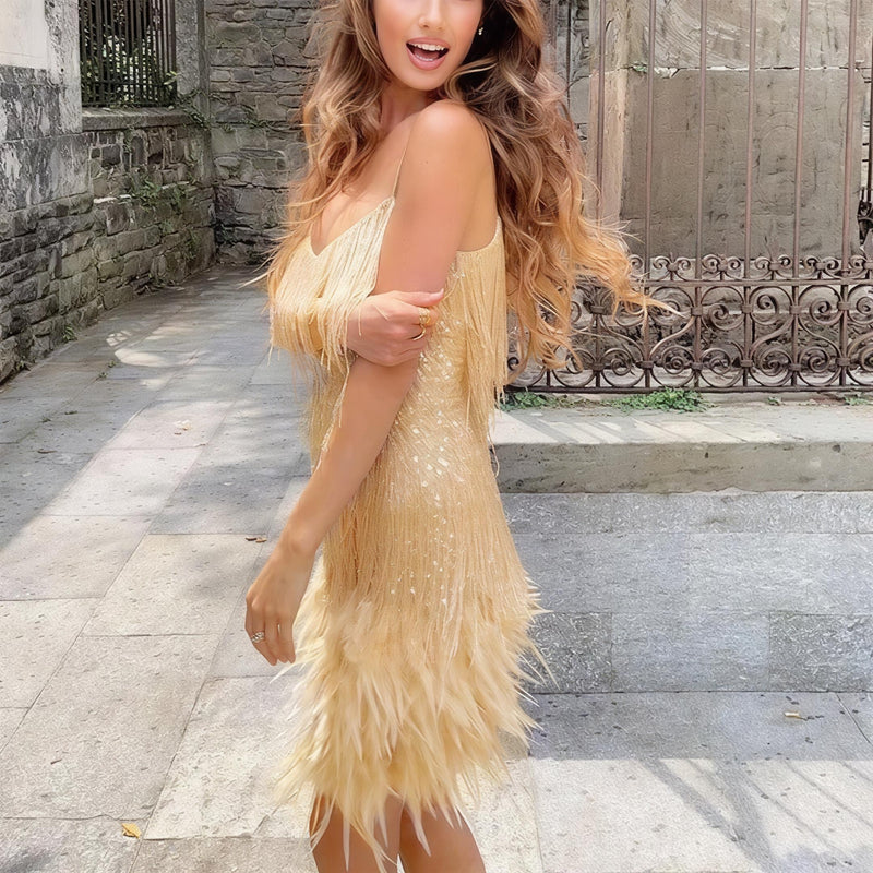 Tassel Sequins Mini Dress