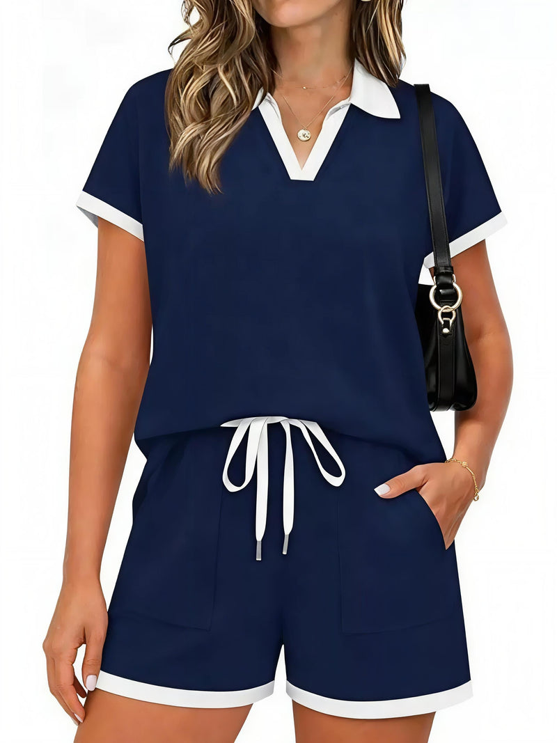 Polo Collar Short Sleeve Set
