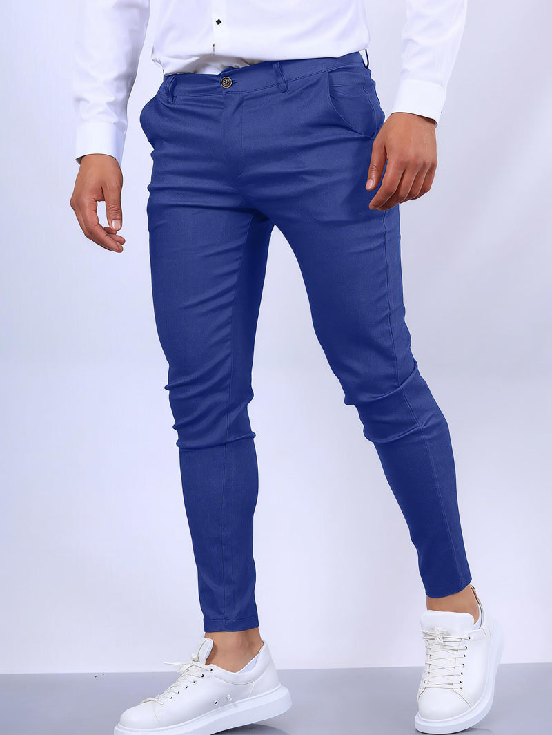 Men's Slim Button Trousers.
