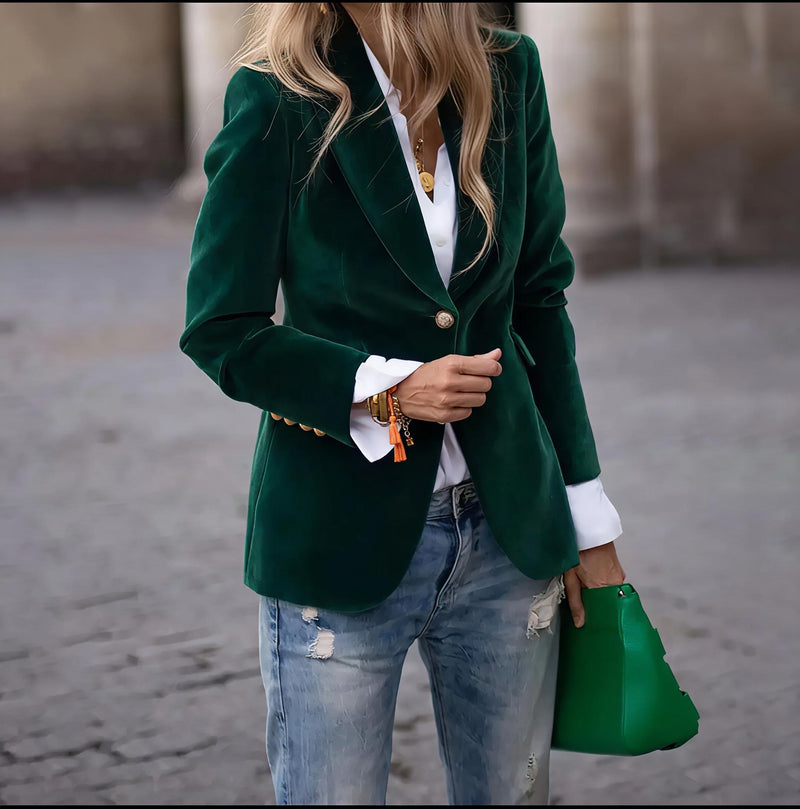 Velvet Lapel Blazer.