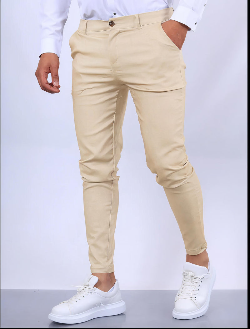 Men's Slim Button Trousers.