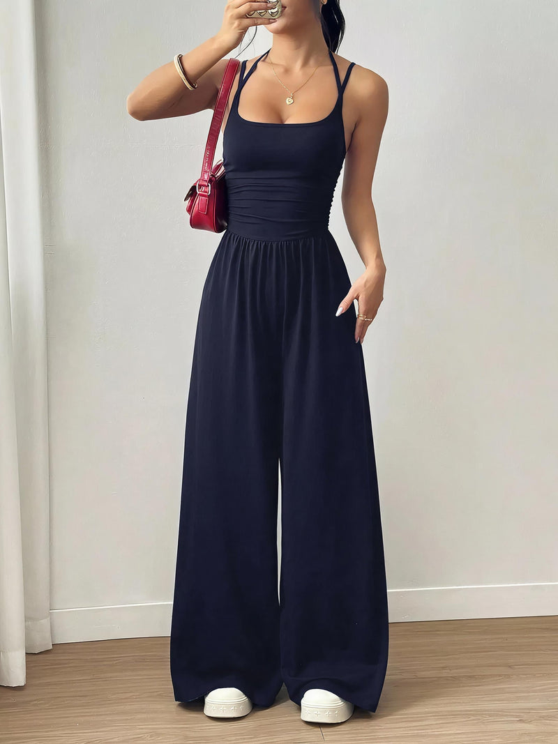Spaghetti Strap Wide Leg Jumpsuit