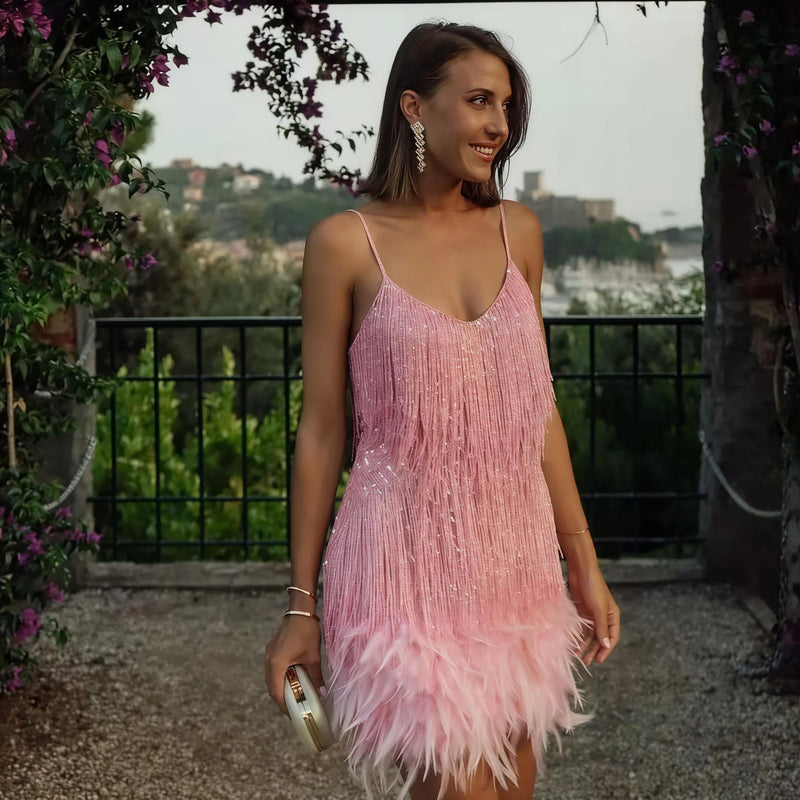 Tassel Sequins Mini Dress