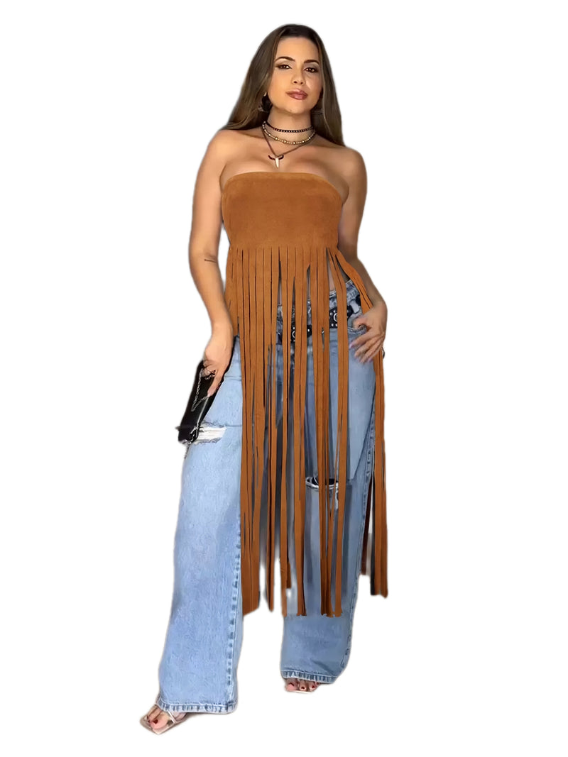 Fringe Trim Tube Top