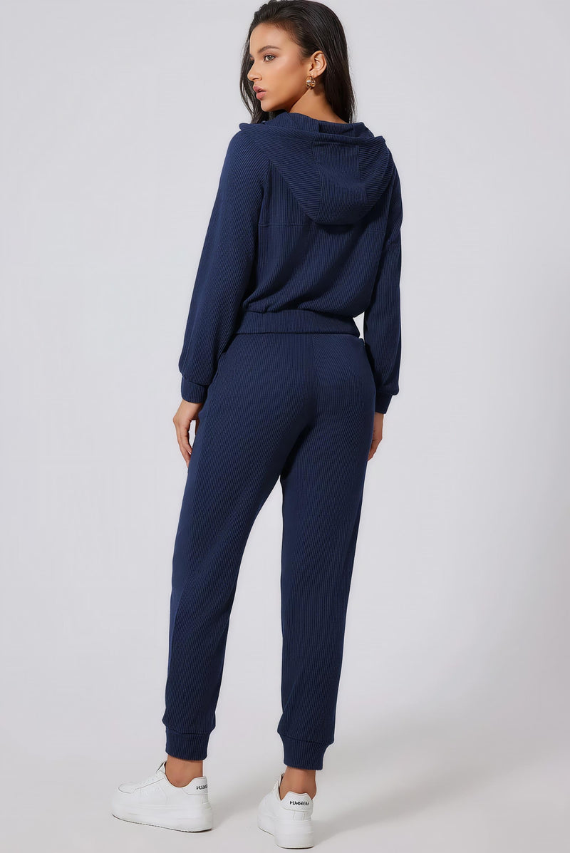 Drawstring Hoodie and Joggers Active Set