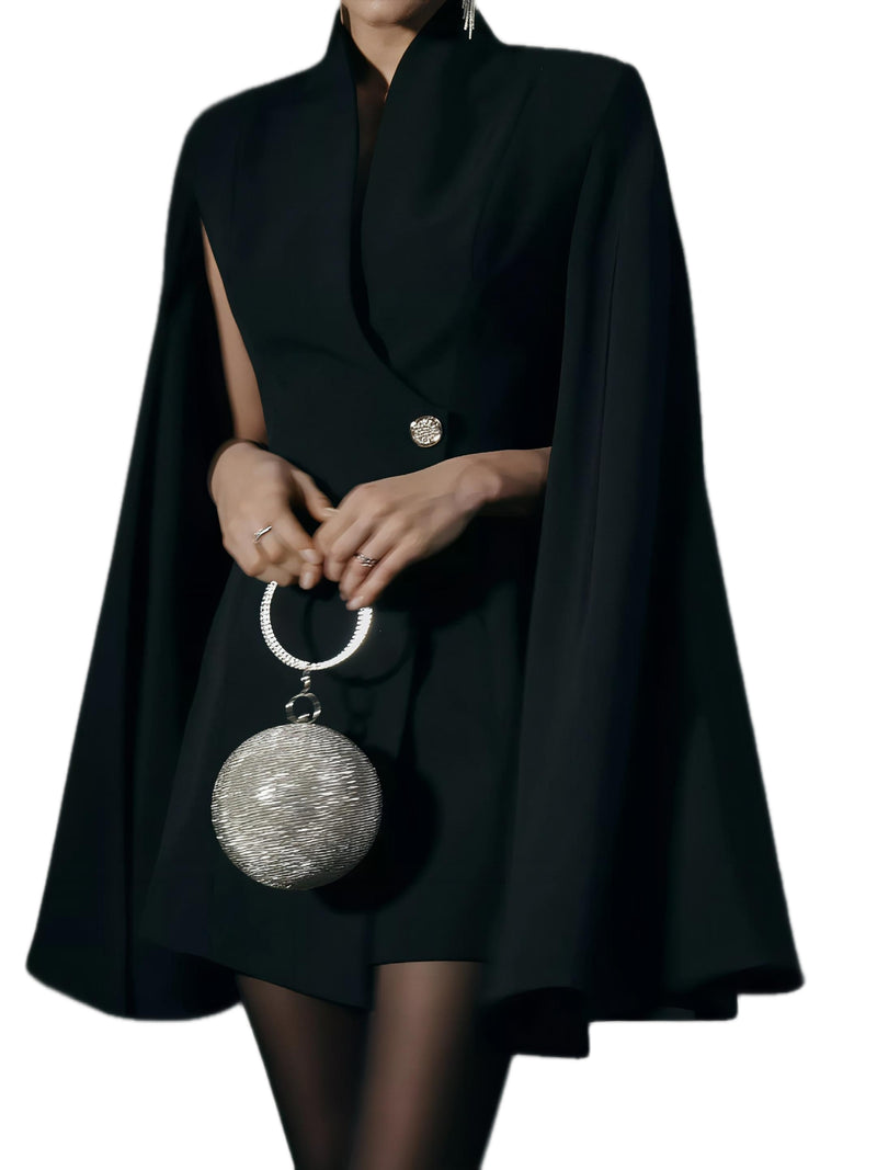 Blazer Dress with Cape Sleeves