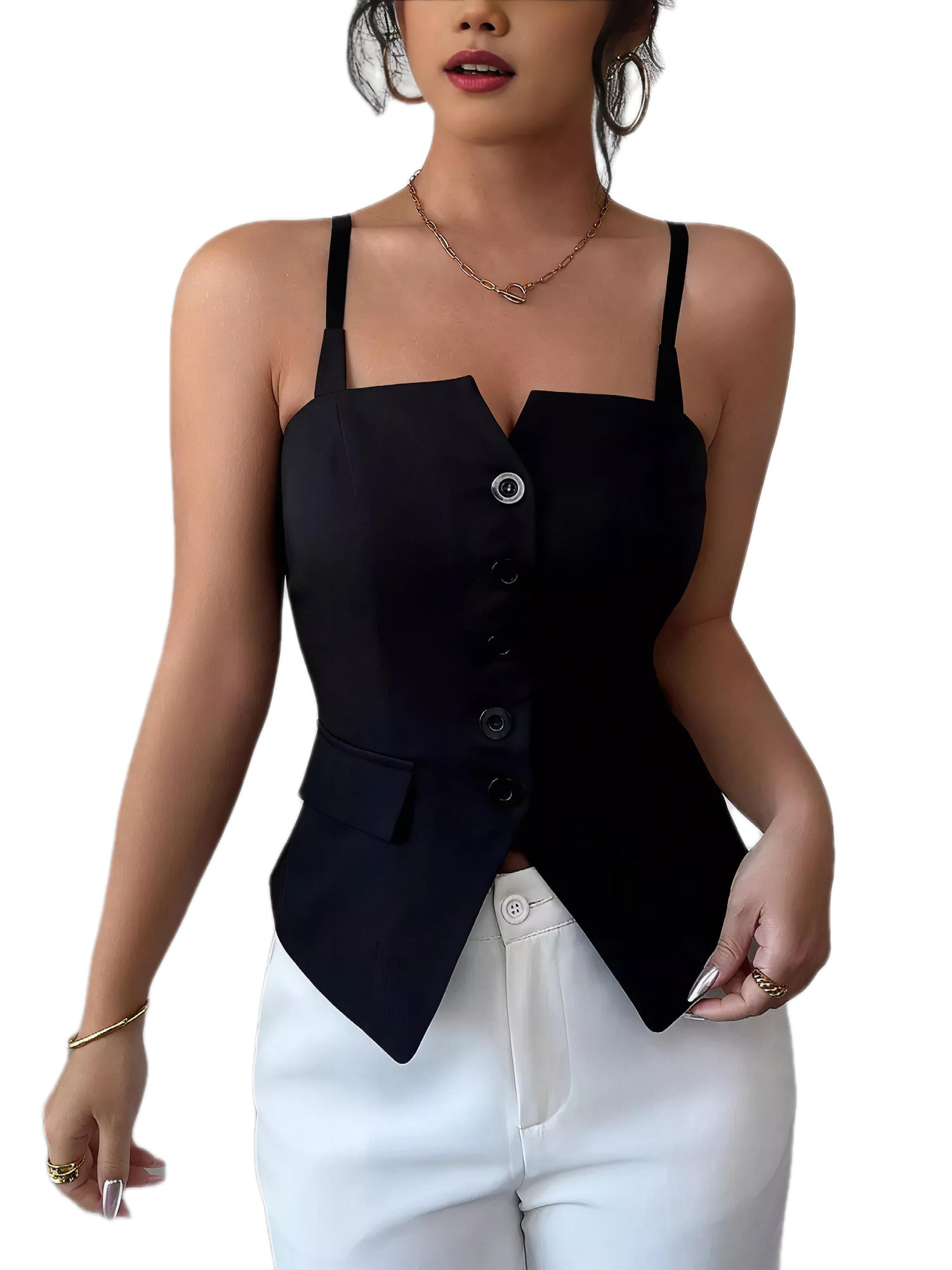 Button-Front Cami Top