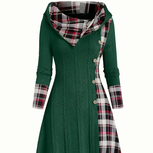 Hooded Stripe Sweater Dress