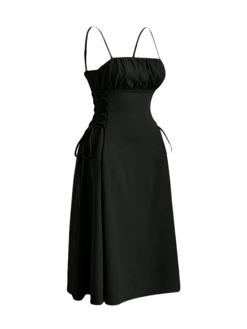 Lace-Up Side A-Line Cami Dress