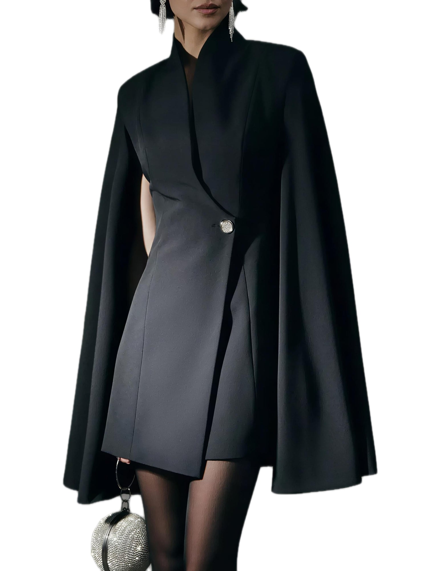 Blazer Dress with Cape Sleeves