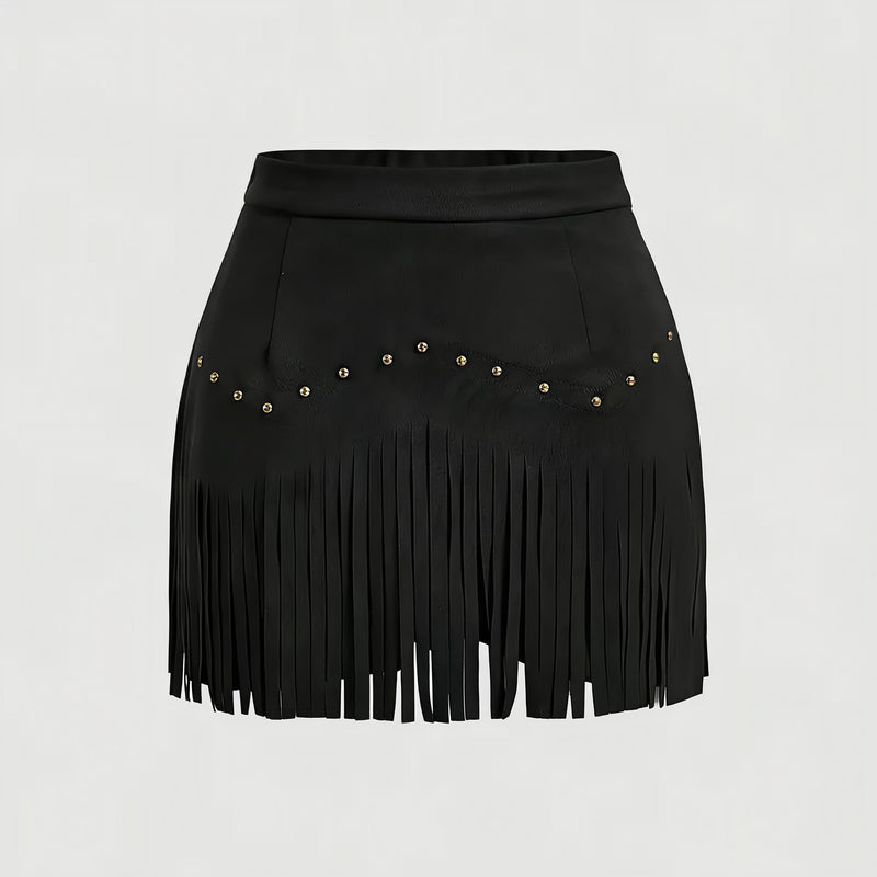 Fringe Mini Skirt