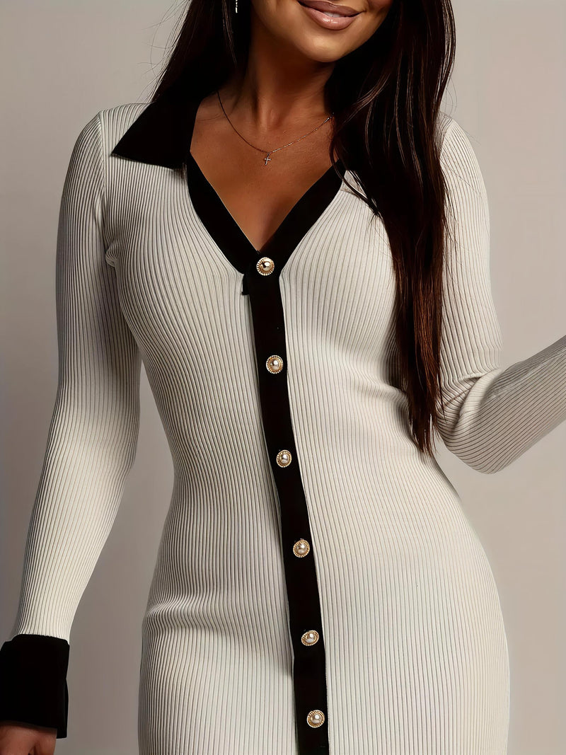 Ribbed Knit Sweater Dress