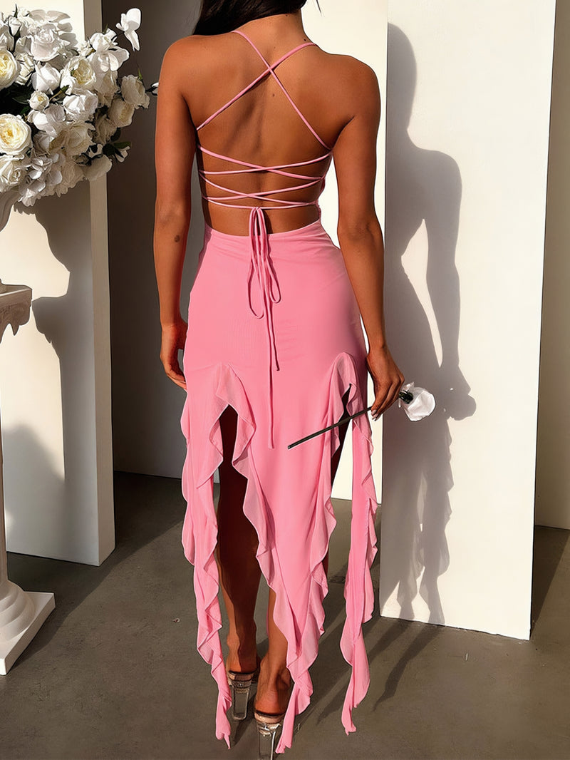 Split Ruffle Dress