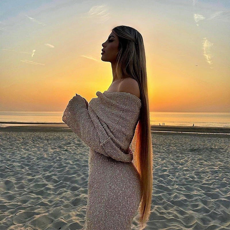 Knitted Long-Sleeved Dress