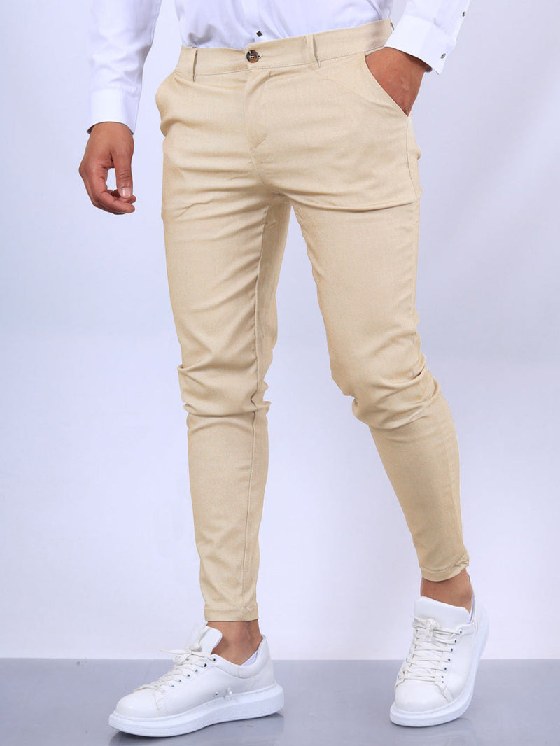 Men's Slim Button Trousers.