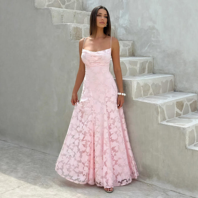 Slim-Fit Backless Lace Dress