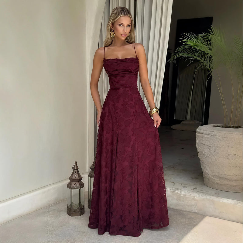 Slim-Fit Backless Lace Dress