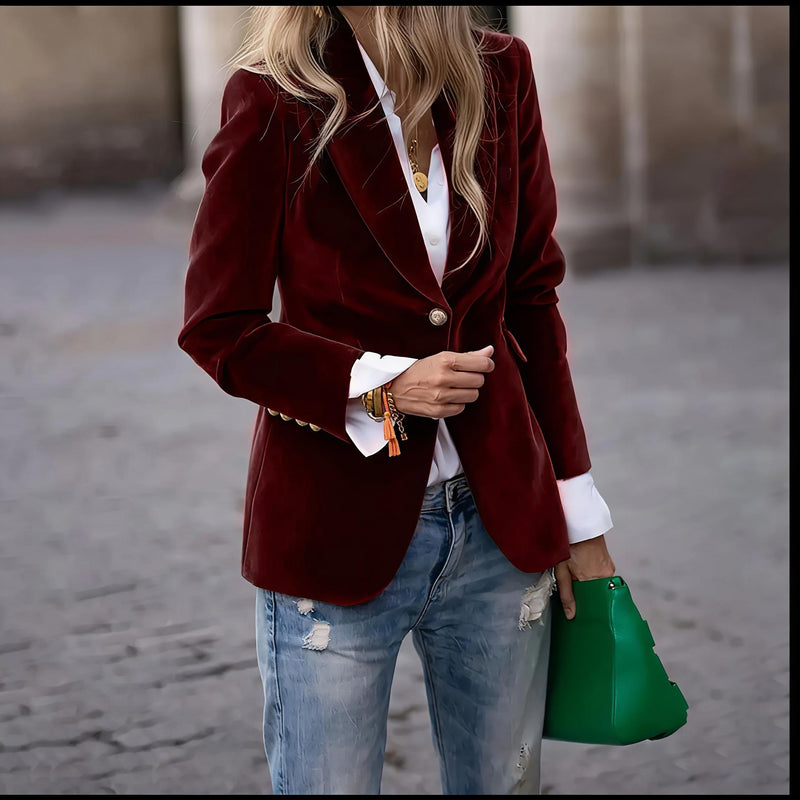 Velvet Lapel Blazer.