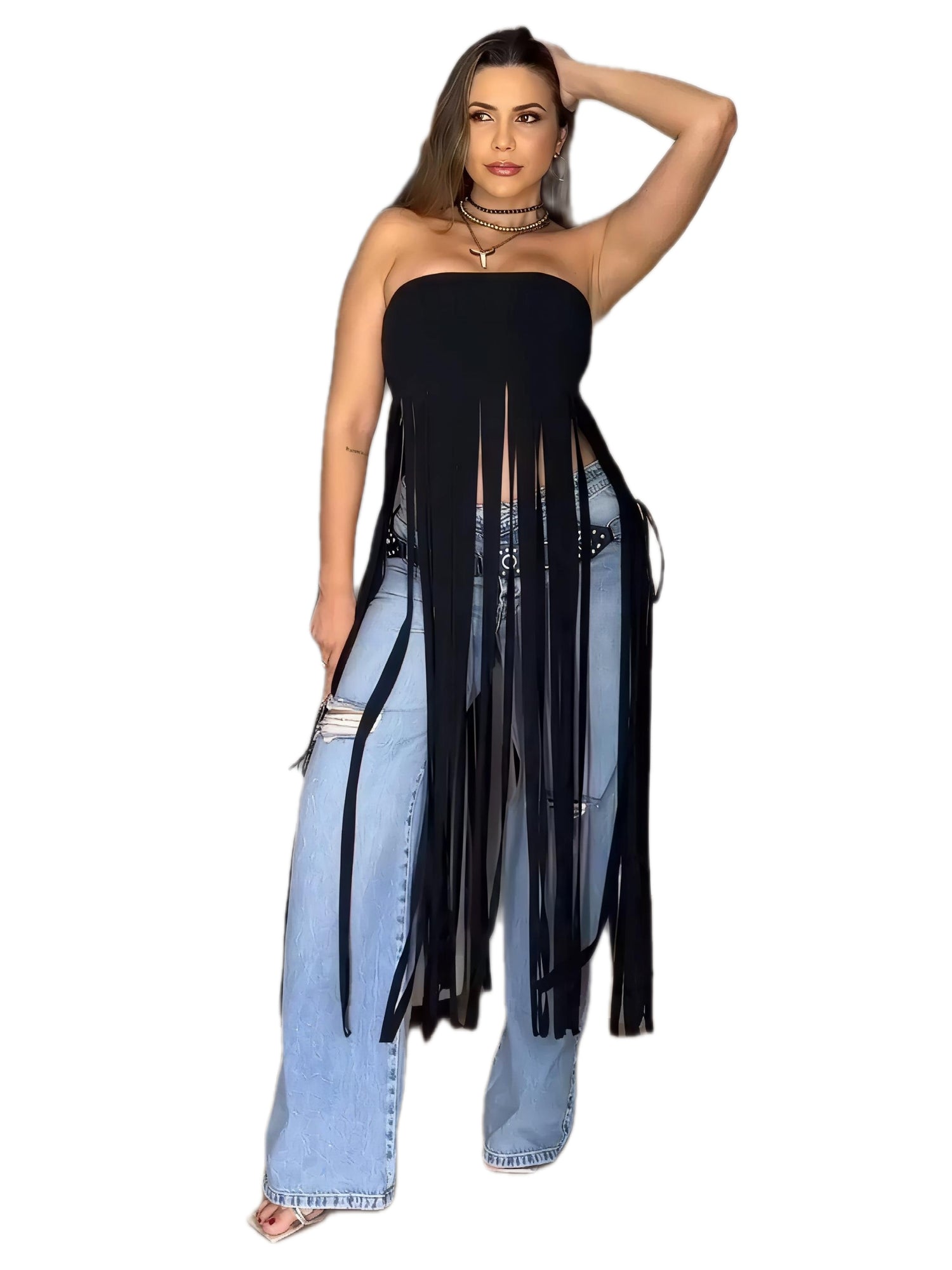 Fringe Trim Tube Top