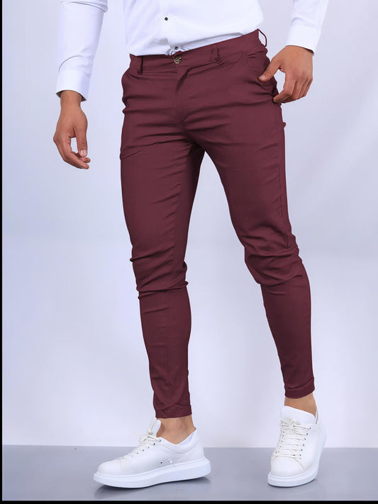 Men's Slim Button Trousers.