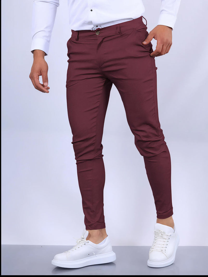 Men's Slim Button Trousers.