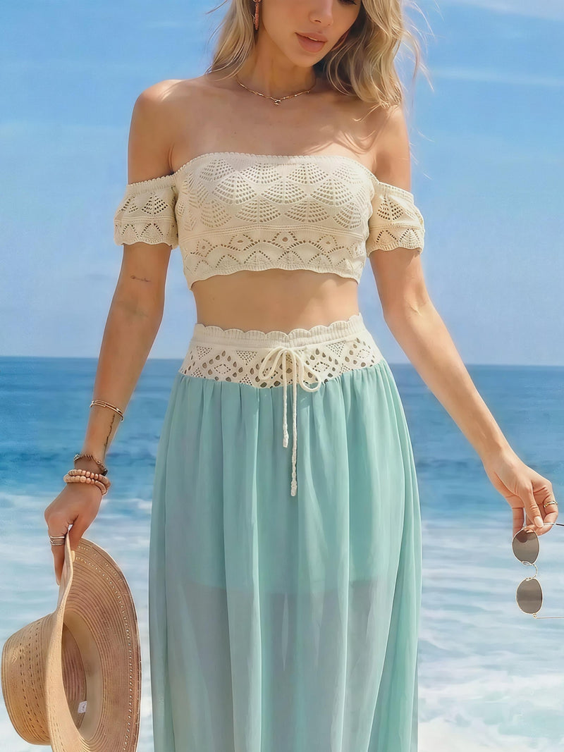 Crochet Top and Maxi Skirt Set