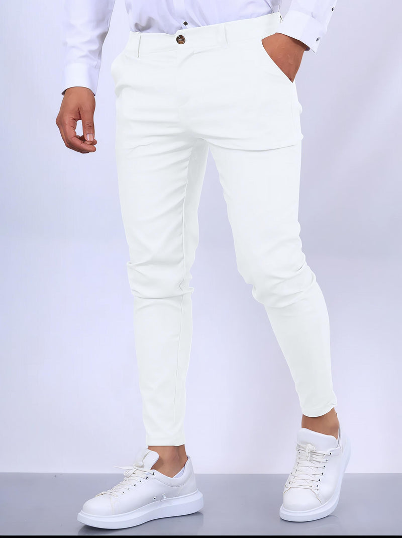 Men's Slim Button Trousers.