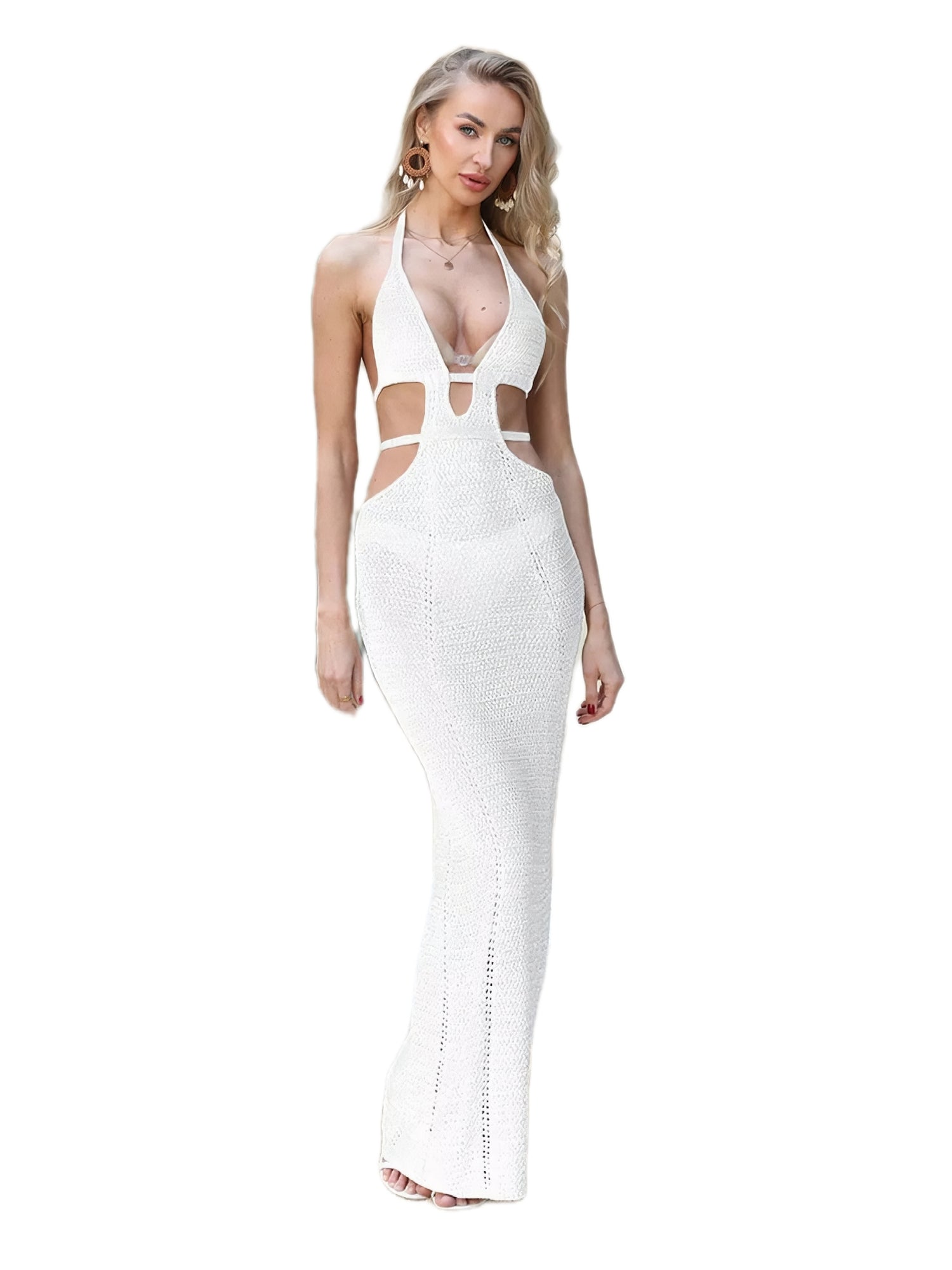 Cutout Halter Neck Maxi Dress