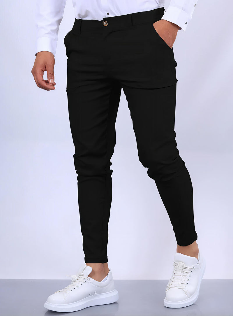 Men's Slim Button Trousers.