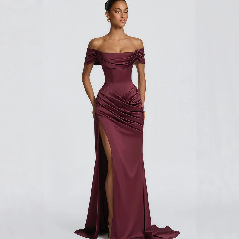 High-Slit Mermaid Trailing Dress