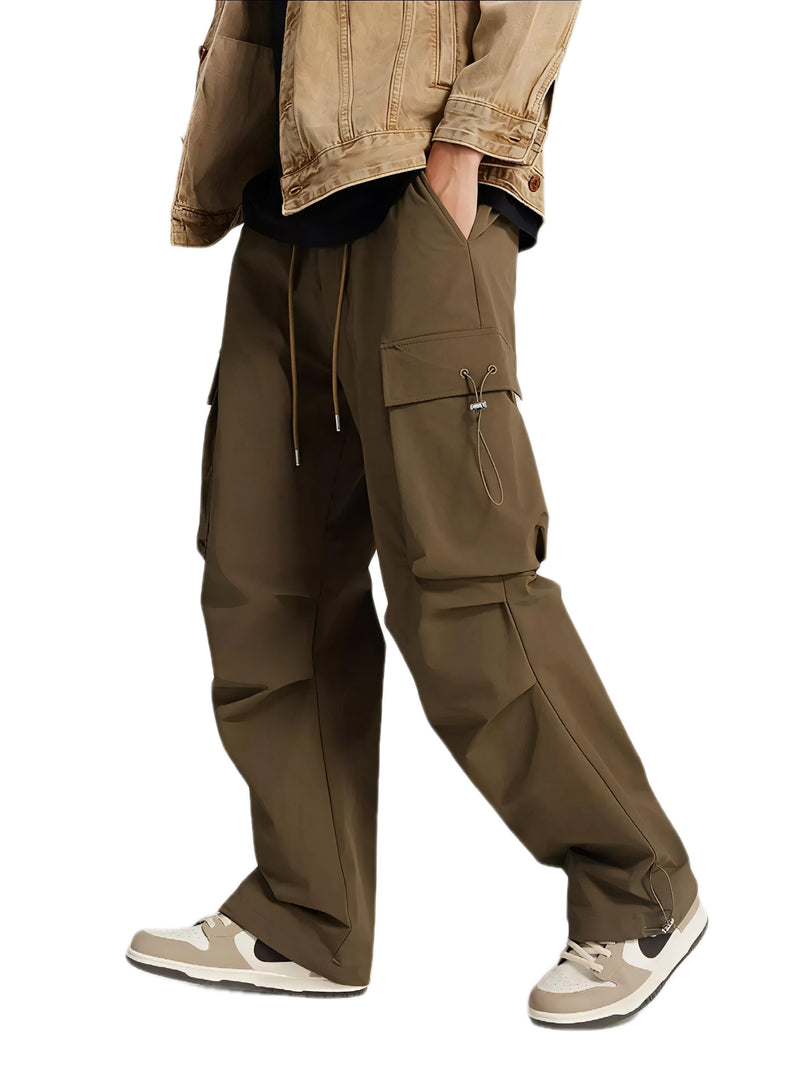 Leg Pants with Cargo Pockets
