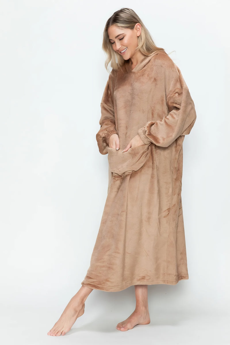 Pocketed Hooded Lounge Dress