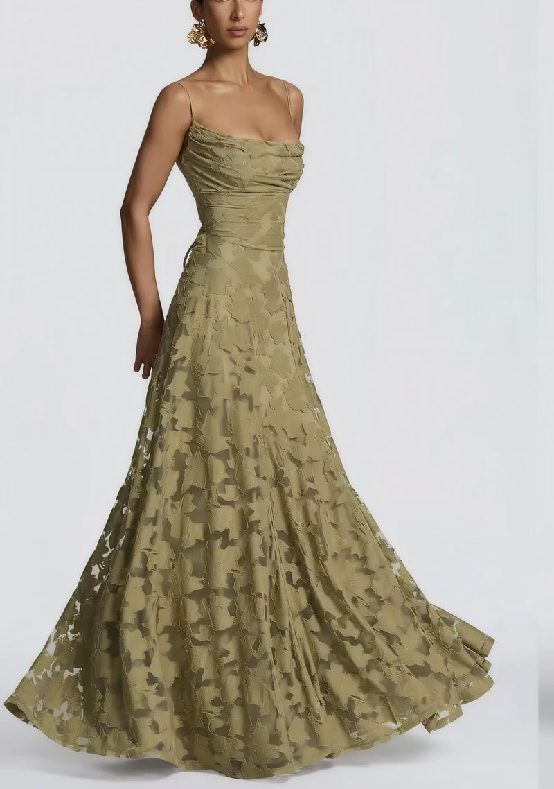 Slim-Fit Backless Lace Dress