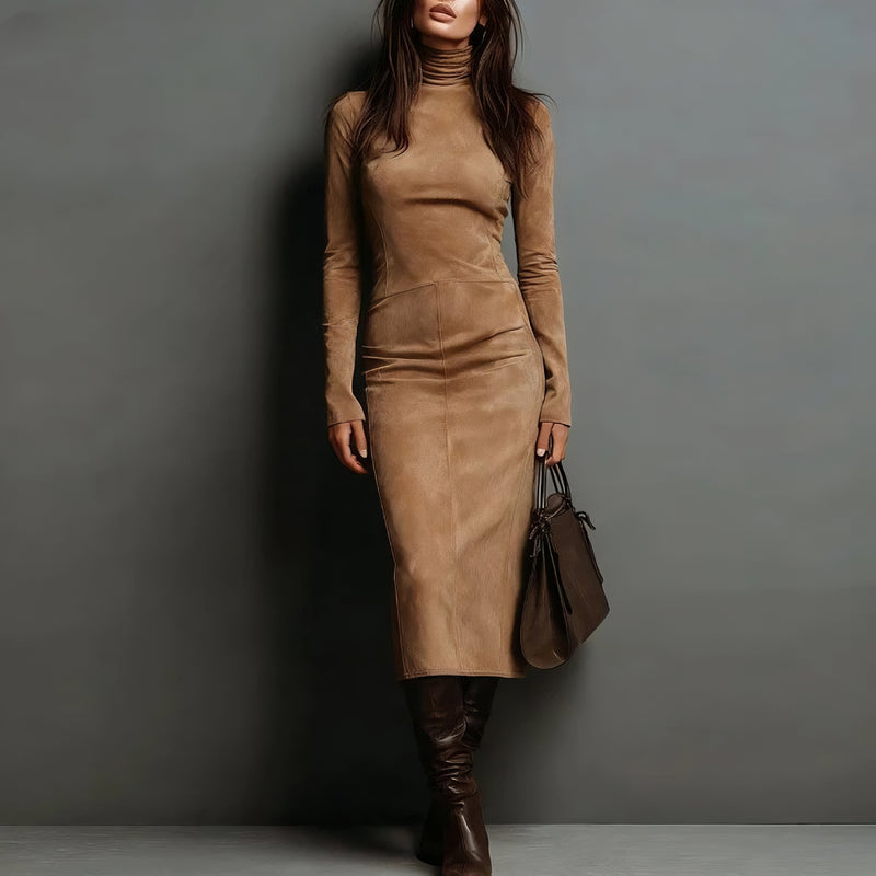 Turtleneck Long-Sleeved Dress