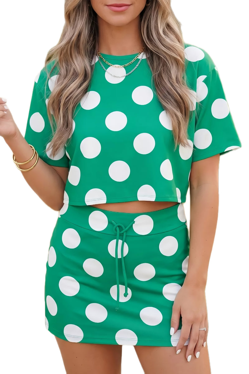 Polka Dot Print Bodycon Set